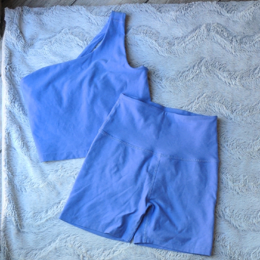 Beyond Yoga Purple Bike Shorts Set